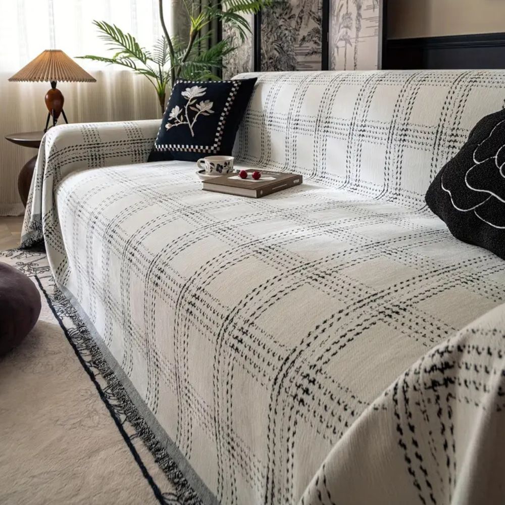 Junips | Chesterfield Plaid Sofa Cover