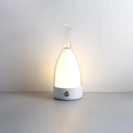 Junips | Wine Bottle Desk Lamp with Bluetooth Speaker – Rechargeable Modern Bedside Night Light