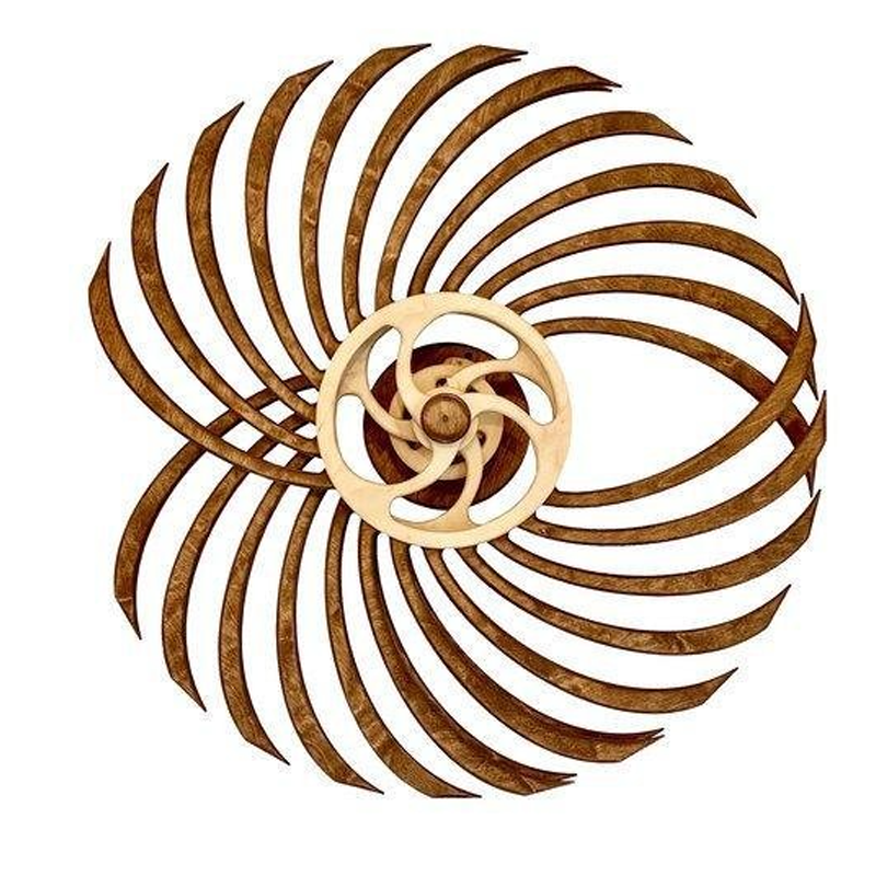 Junips | Handmade Kinetic Wall Sculpture | Mechanical Spring-Driven Wooden Automata | 14-24 Hour Runtime | Precision-Balanced Hardwood Gears | 35cm Geometric Wall Art | Style 1 (Boomerang) & Style 2 (Vice Versa)