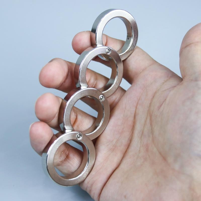 Junips | Folding Four-Finger Trigger Ring | Zinc Alloy Kinetic Tactile Module | Multi-Jointed Stress Relief Hardware | Compact EDC Folding Mechanical Ring