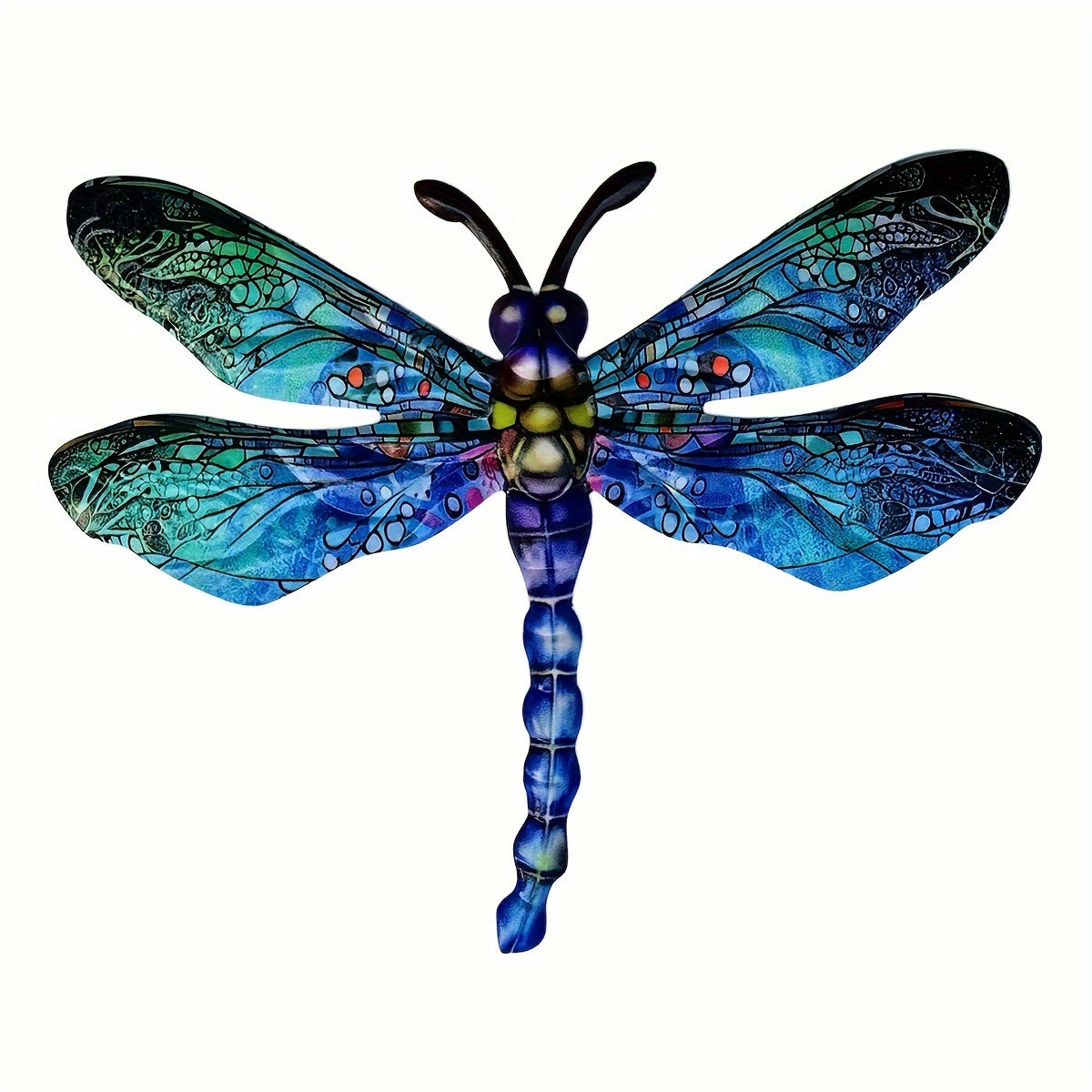 Junips | 1/2 piece vibrant dragonfly wall art made of metal – artistic outdoor decoration for gardens, homes, and events – durable, versatile, and eye-catching – a perfect gift idea for any occasion