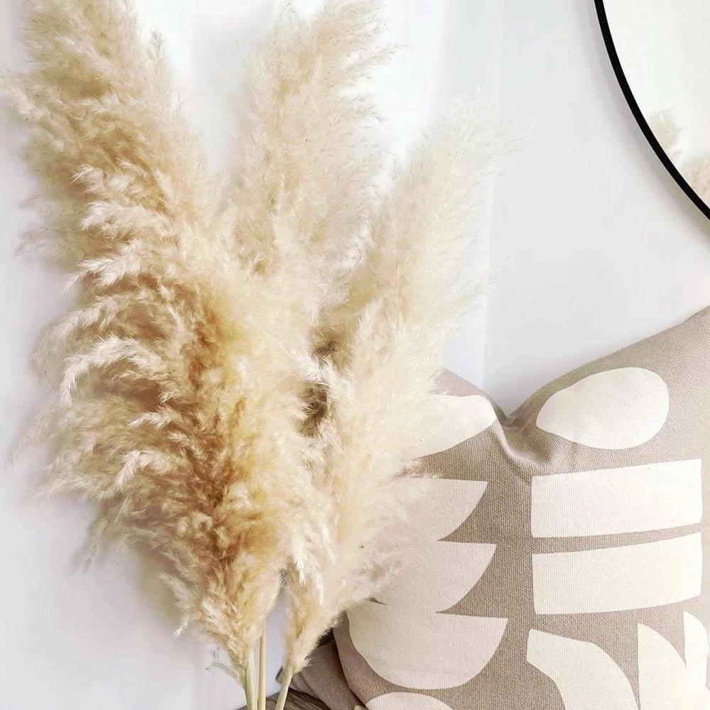 Junips | 80 cm natural, real dried pampas grass bouquet (white / beige / gray) │ fluffy feather for modern boho home decor