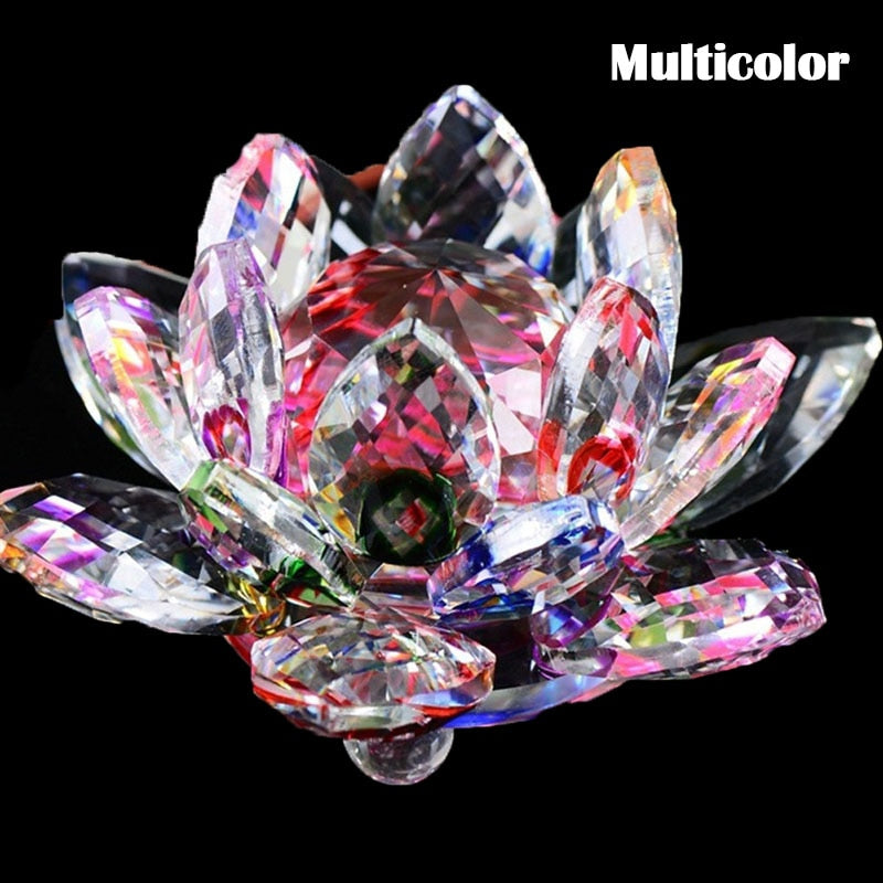 Junips | 80Mm Quartz Crystals Lotus Flower Crafts Glass Fengshui Ornaments Healing Crystals Home Party Wicca Decor Yoga Gifts Souvenir