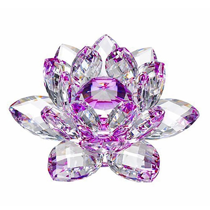 Junips | 80Mm Quartz Crystals Lotus Flower Crafts Glass Fengshui Ornaments Healing Crystals Home Party Wicca Decor Yoga Gifts Souvenir