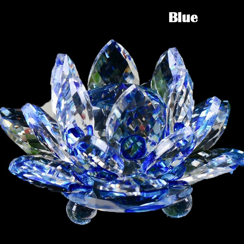Junips | 80Mm Quartz Crystals Lotus Flower Crafts Glass Fengshui Ornaments Healing Crystals Home Party Wicca Decor Yoga Gifts Souvenir