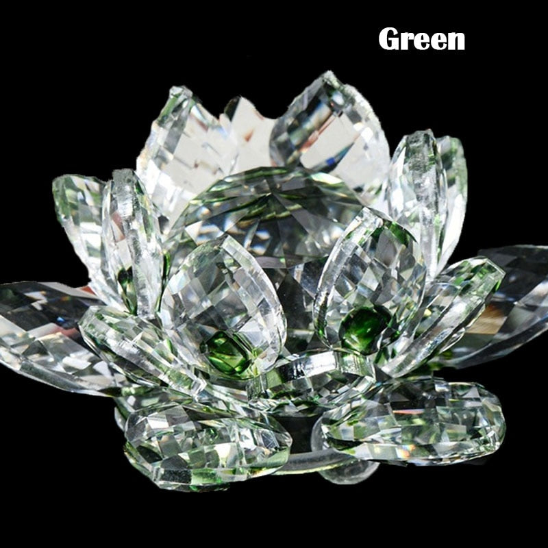 Junips | 80Mm Quartz Crystals Lotus Flower Crafts Glass Fengshui Ornaments Healing Crystals Home Party Wicca Decor Yoga Gifts Souvenir