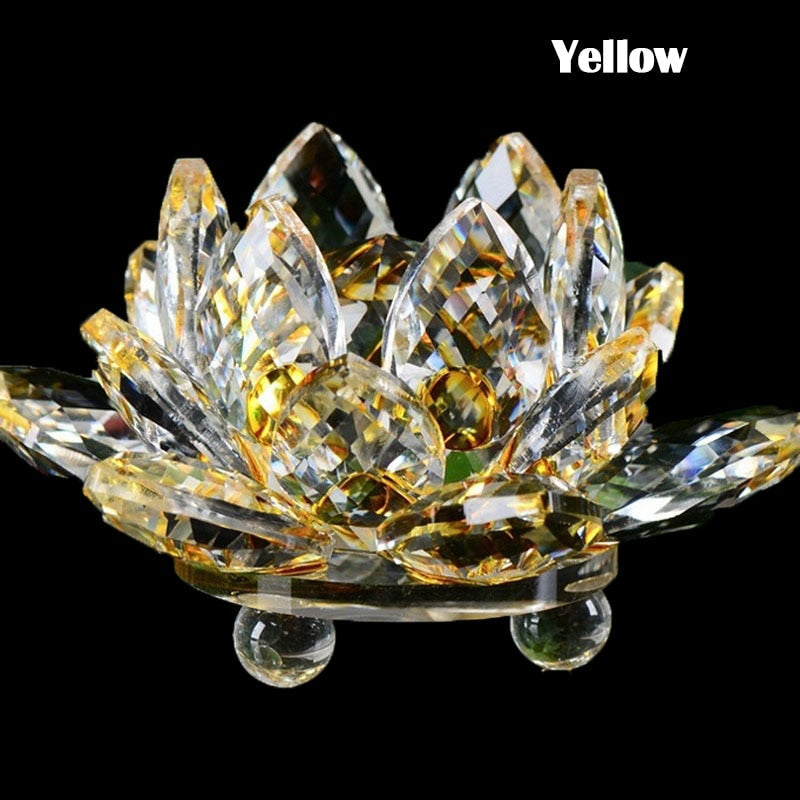 Junips | 80Mm Quartz Crystals Lotus Flower Crafts Glass Fengshui Ornaments Healing Crystals Home Party Wicca Decor Yoga Gifts Souvenir