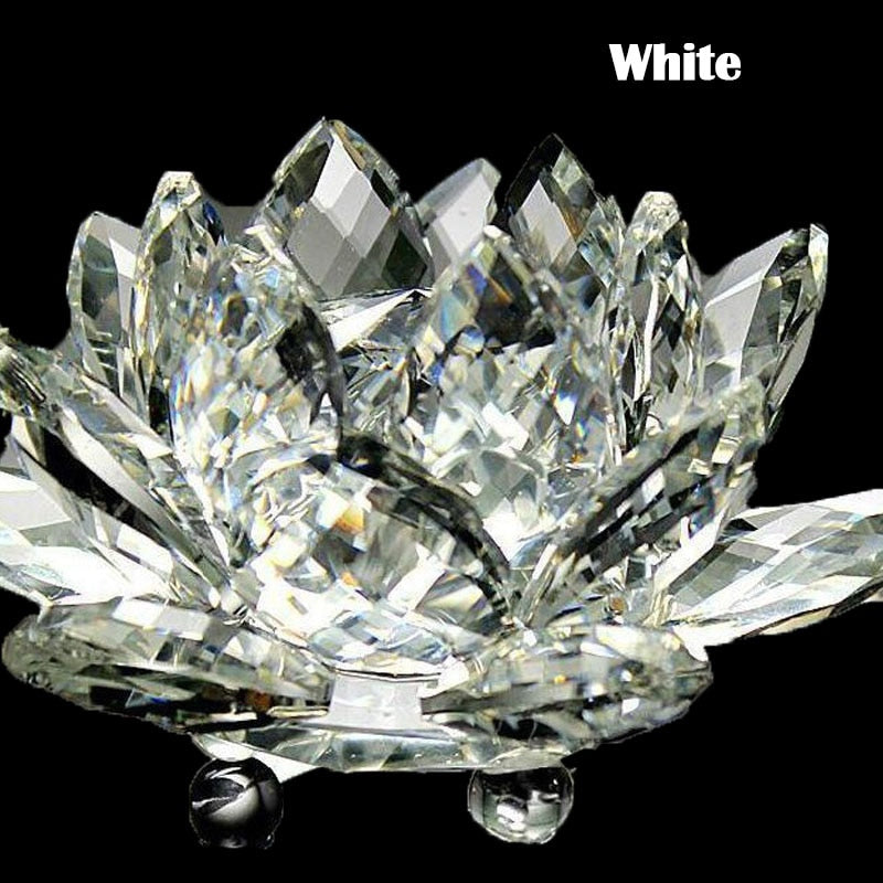 Junips | 80Mm Quartz Crystals Lotus Flower Crafts Glass Fengshui Ornaments Healing Crystals Home Party Wicca Decor Yoga Gifts Souvenir