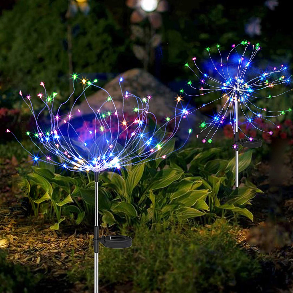 Junips | 4 Piece Solar Firework Garden Lights - Weatherproof LED Decorative Lighting, Solar Energy for Garden and Patio