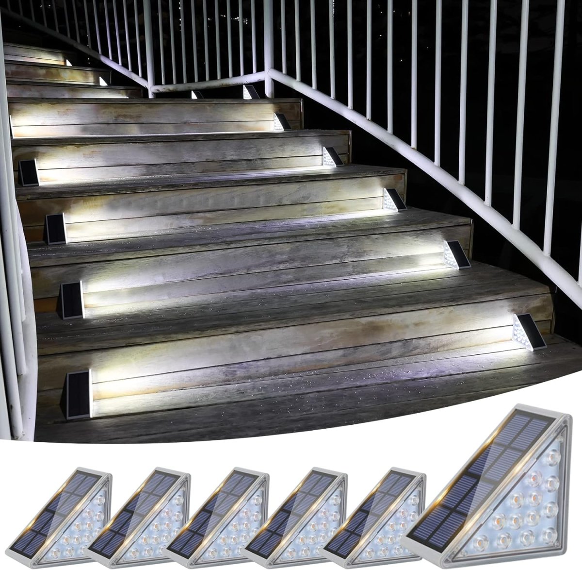 Junips | Waterproof Solar LED Stair Lighting - Outdoor Lighting for Stairs, Paths, and Terraces