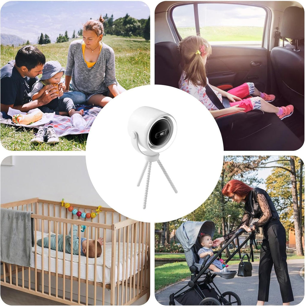 Junips | Rechargeable Clip-On Stroller Fan with Night Light 100 Speeds