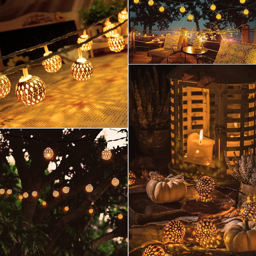 Junips | Moroccan Style Waterproof Solar String Lights - SunGlow Strings