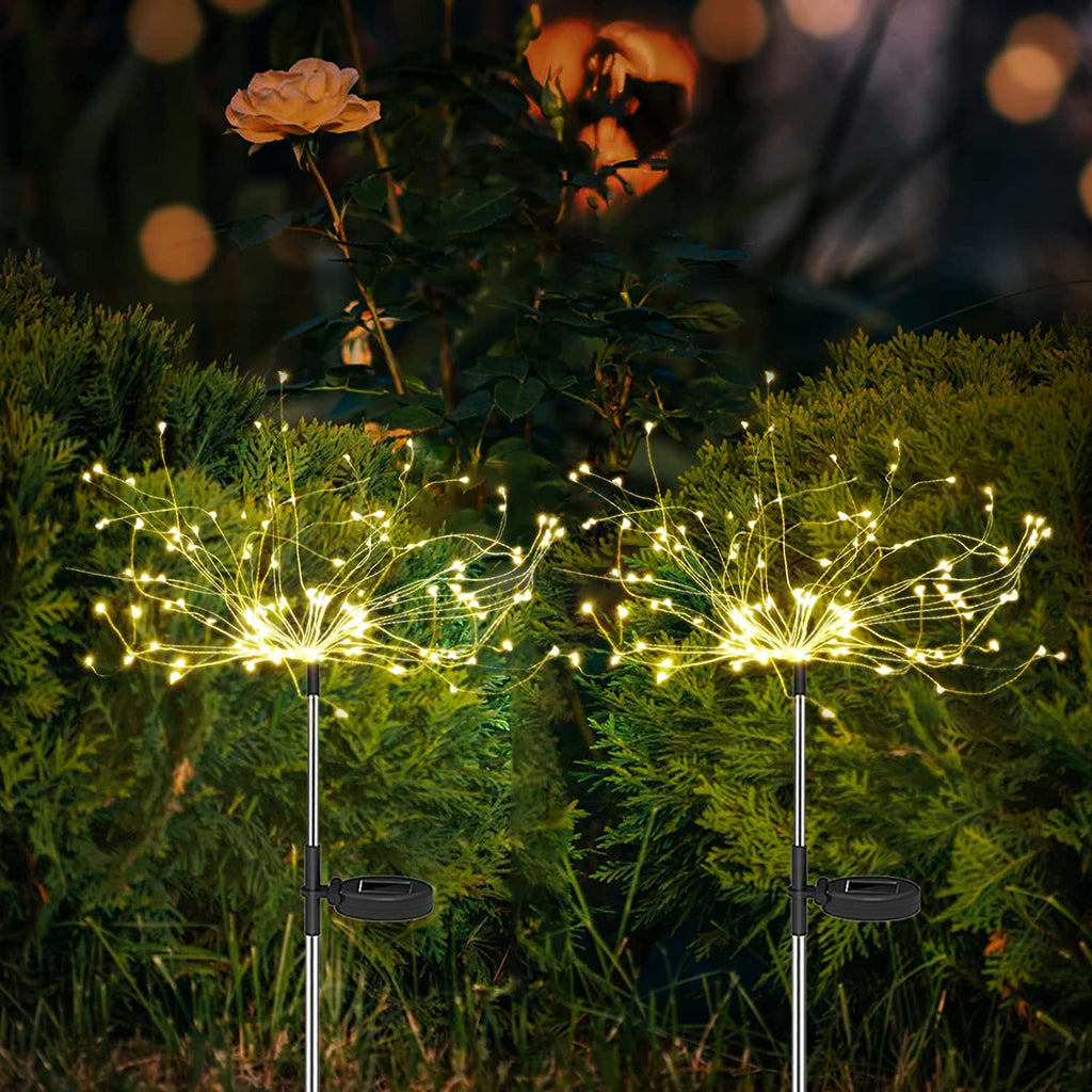 Junips | 4 Piece Solar Firework Garden Lights - Weatherproof LED Decorative Lighting, Solar Energy for Garden and Patio