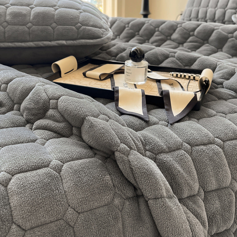 Junips | Modern Soft Throw Blanket with Square Texture – Stylish Fluffy Bed & Sofa Cover