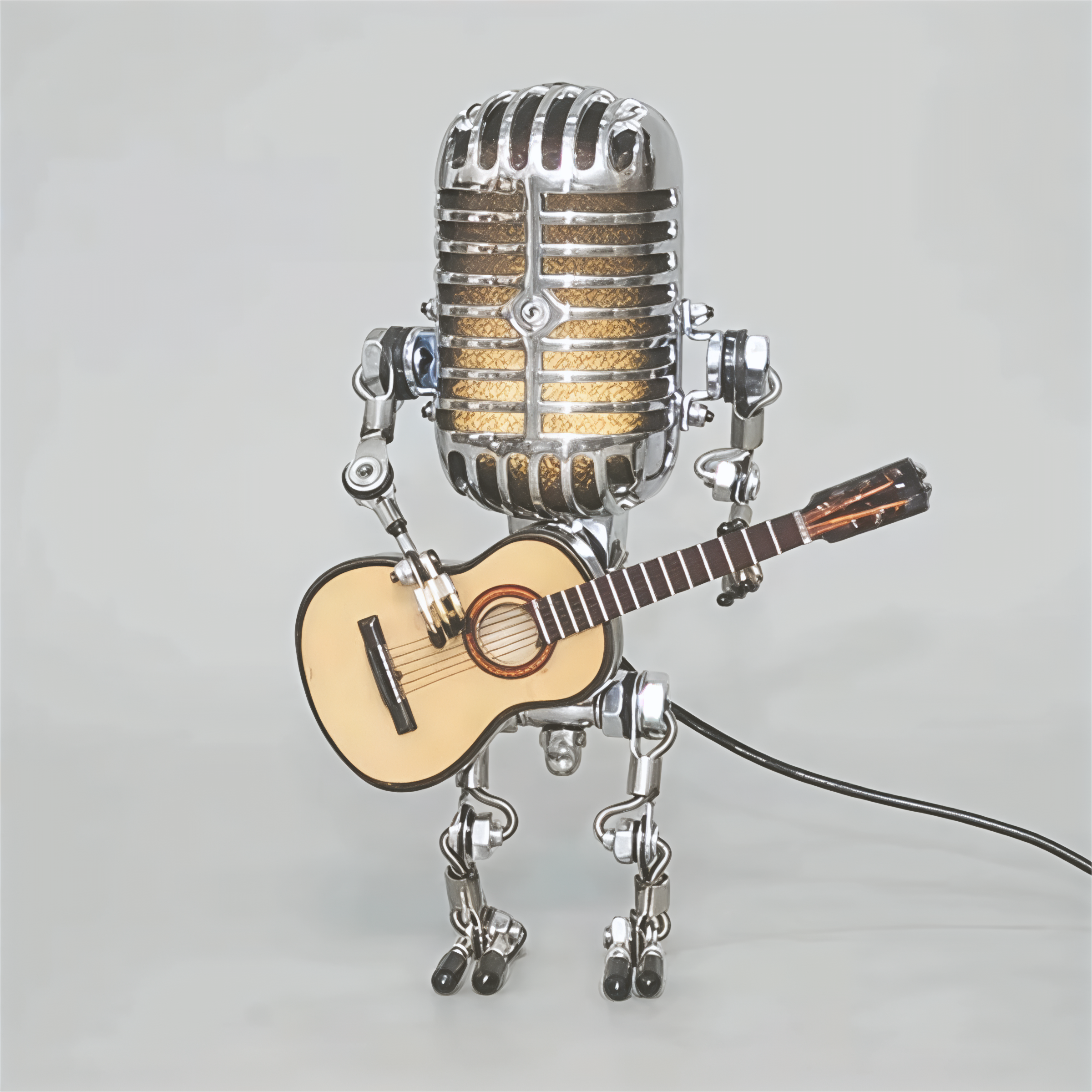 Junips | Table Lamp Robot Sculpture Metal Guitar Light