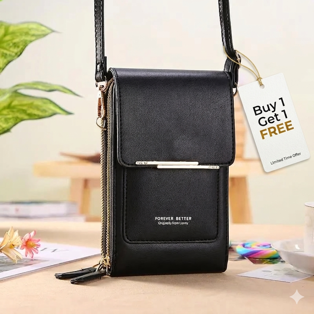 Simple And Elegant Women's Touchscreen Crossbody Phone Wallet