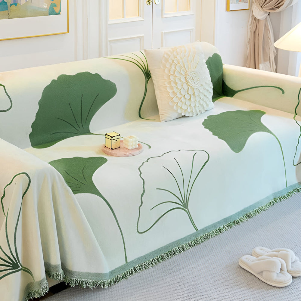 Junips | Pastoral Style Ginkgo Leaf Sofa Cover