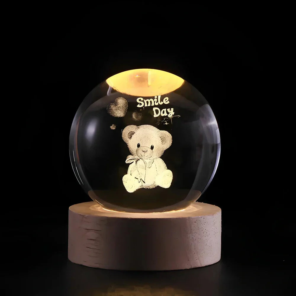 Junips | LED Night Light with 3D Crystal Sphere