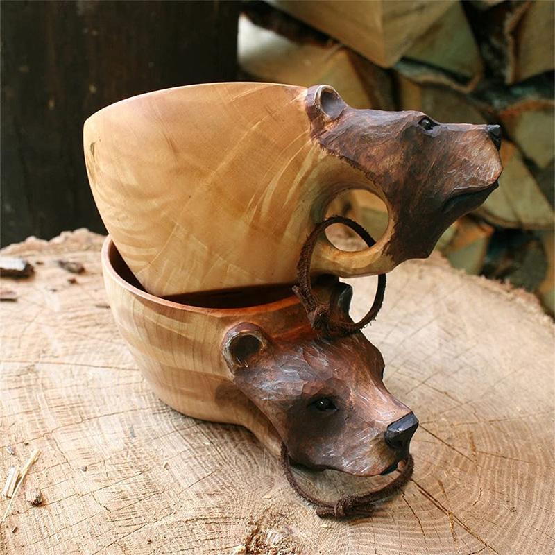 Junips | Hand-carved Animal Head Wooden Cup