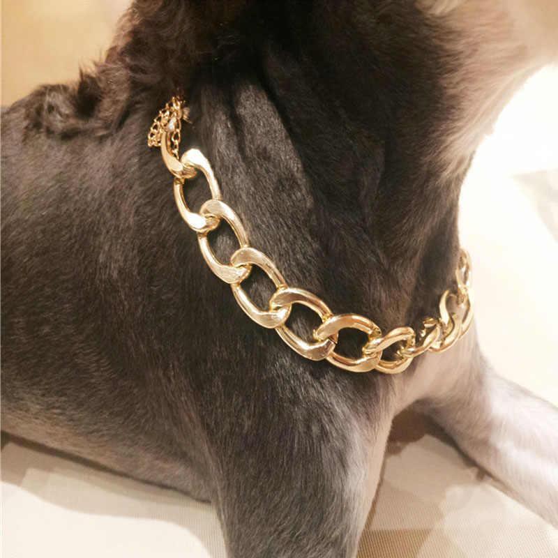 Junips | Thick golden chain pet safety collar