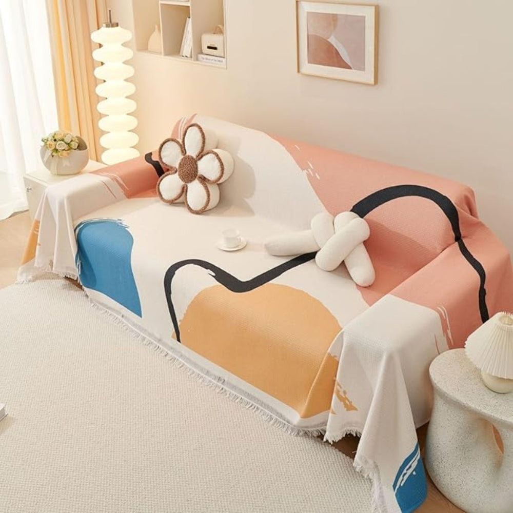 Junips | Lumiere Abstract Tasseled Sofa Cover