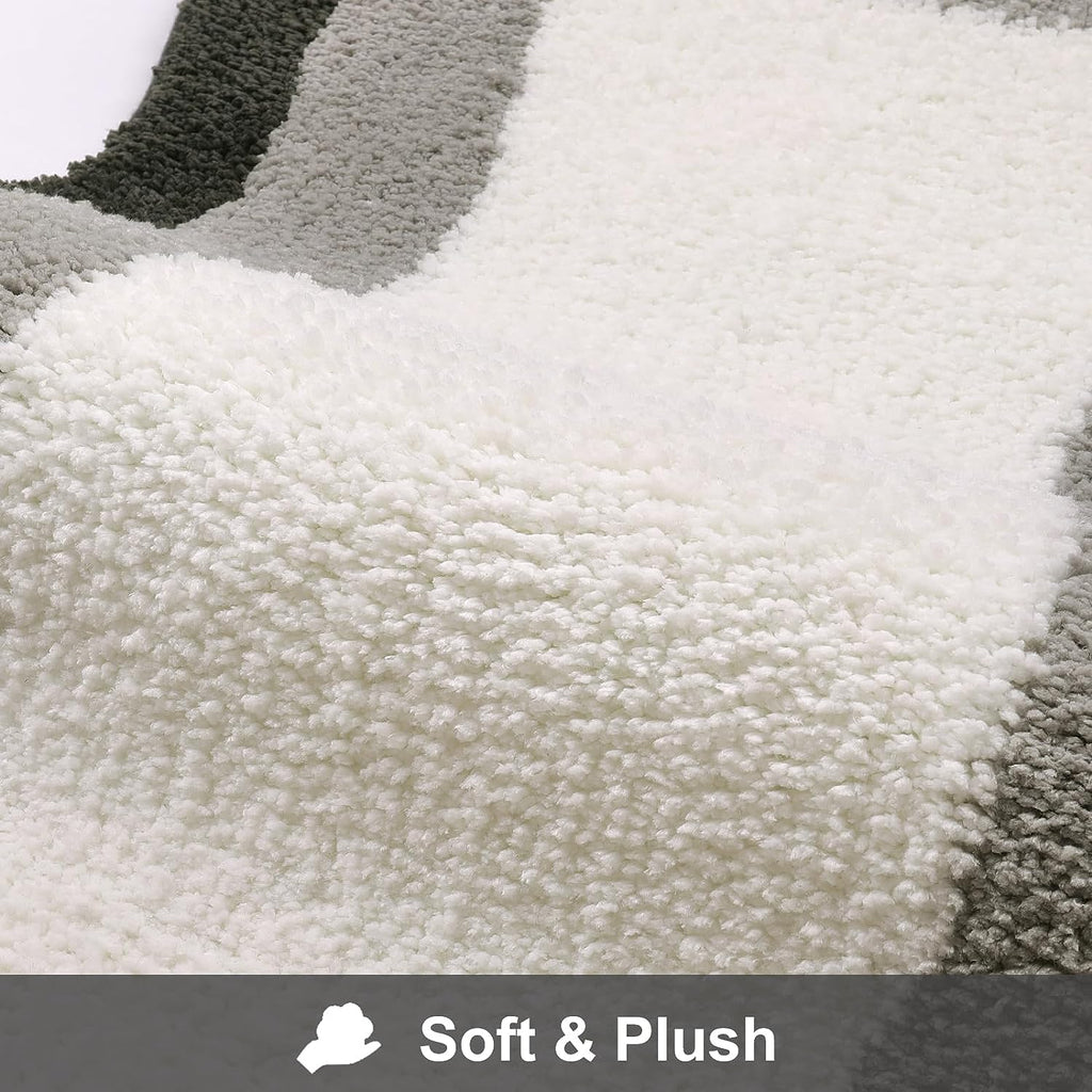 Junips | Black Gradient Bath Mats, Carpet for Bathrooms, Cute Non-Slip Irregular Carpet for Shower Room