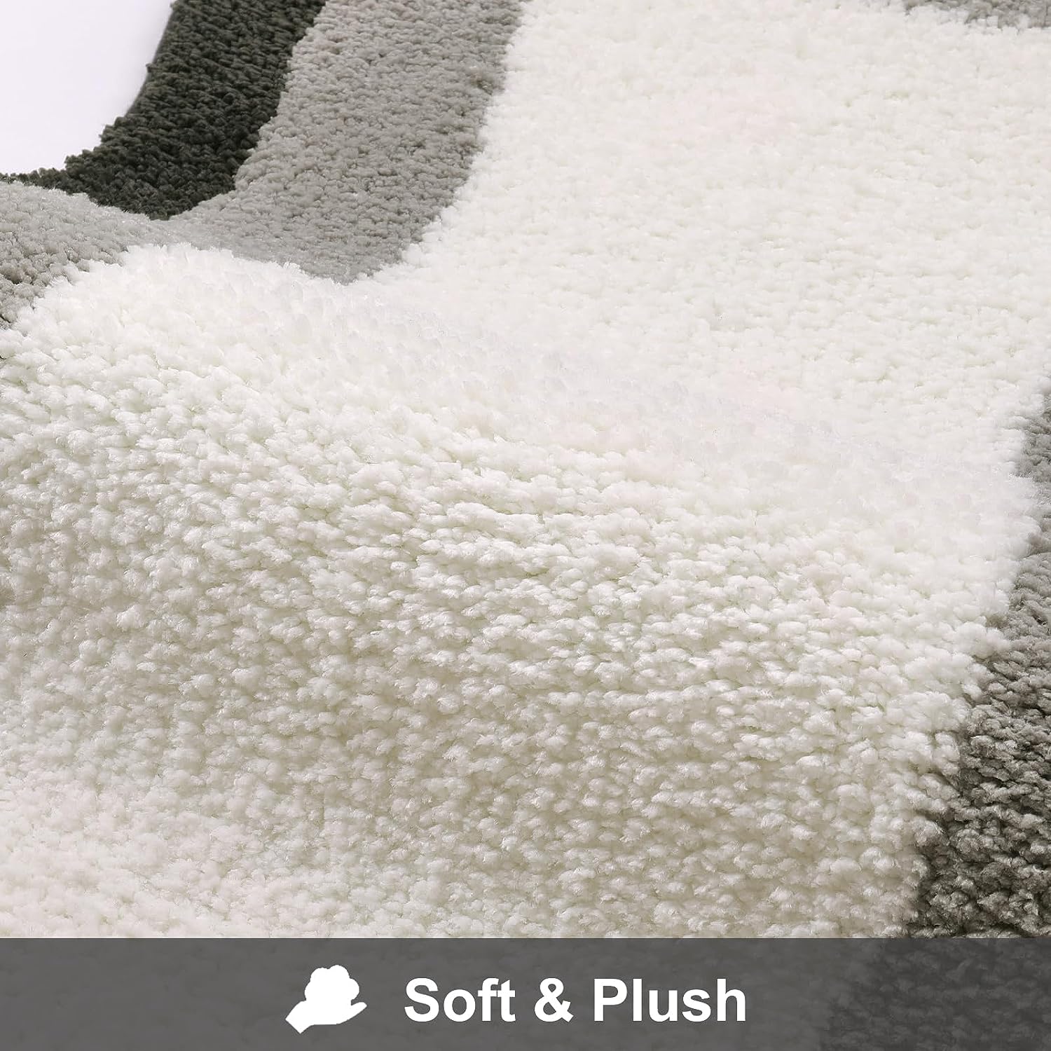 Junips | Black Gradient Bath Mats, Carpet for Bathrooms, Cute Non-Slip Irregular Carpet for Shower Room