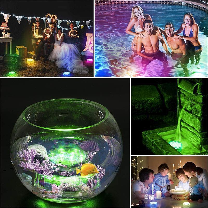 Junips | Waterproof Submersible LED Lamp | IP68 Ingress Protection | Magnetic & Suction Cup Mounting | RF Remote Control (15m Range) | 13 High-Lumen RGB Beads | 360° Illumination for Pools & Aquariums