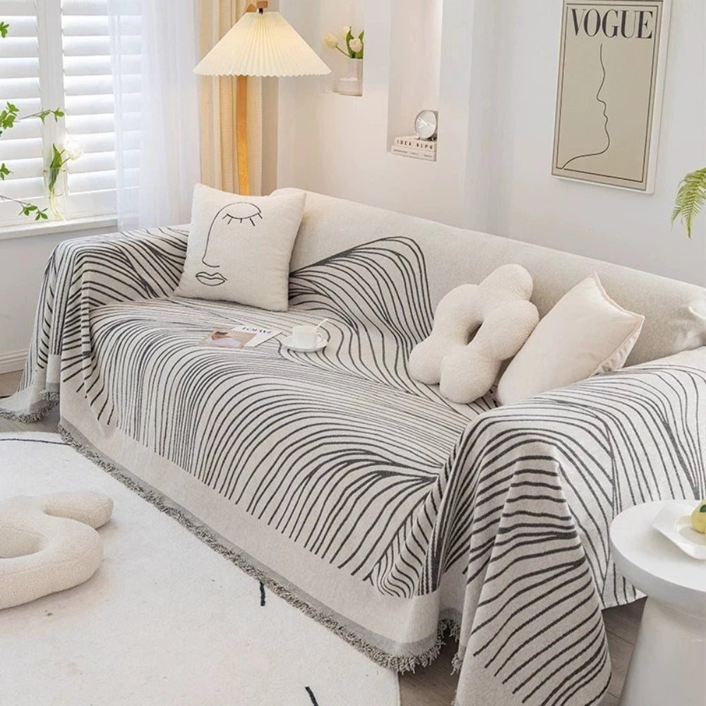 Junips | Calista Wave Chenille Sofa Cover