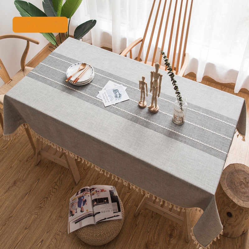 Junips | Waterproof Oil-resistant Rectangular Tablecloth Cotton Linen Wrinkle-resistant Tablecloth for Kitchen Dining Room Buffet Party