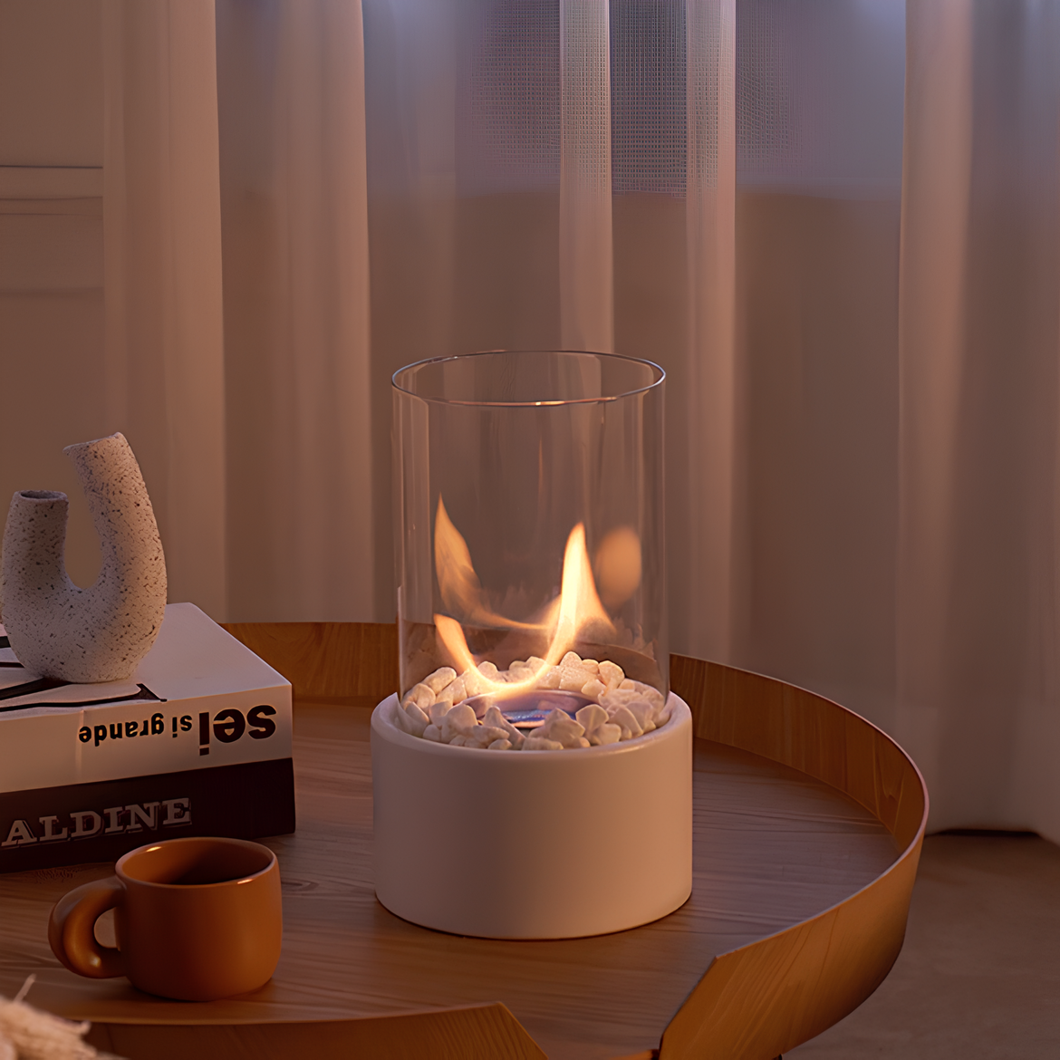 Junips | Table Lamp Glass Oil Flame Burner