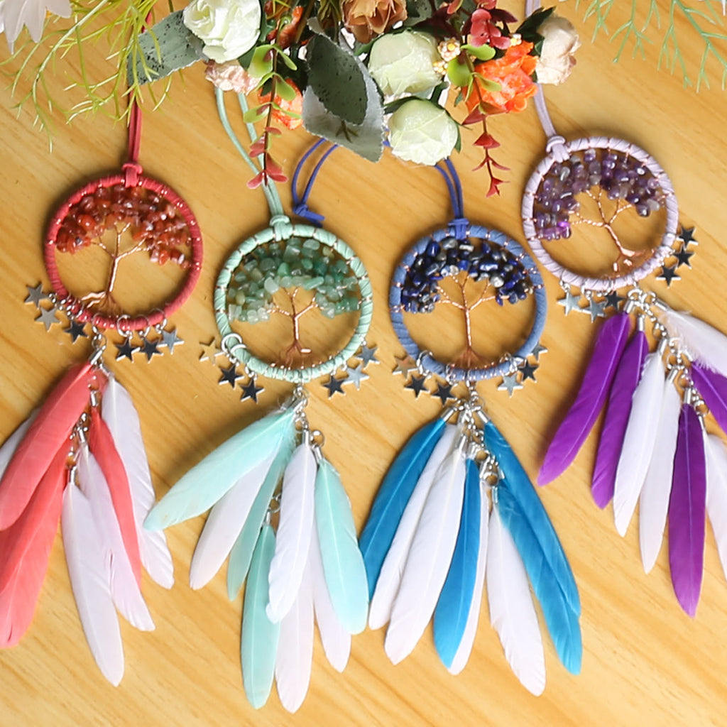 Junips | Frendorf Tree of Life Gemstone Dreamcatcher Hanging Jewelry