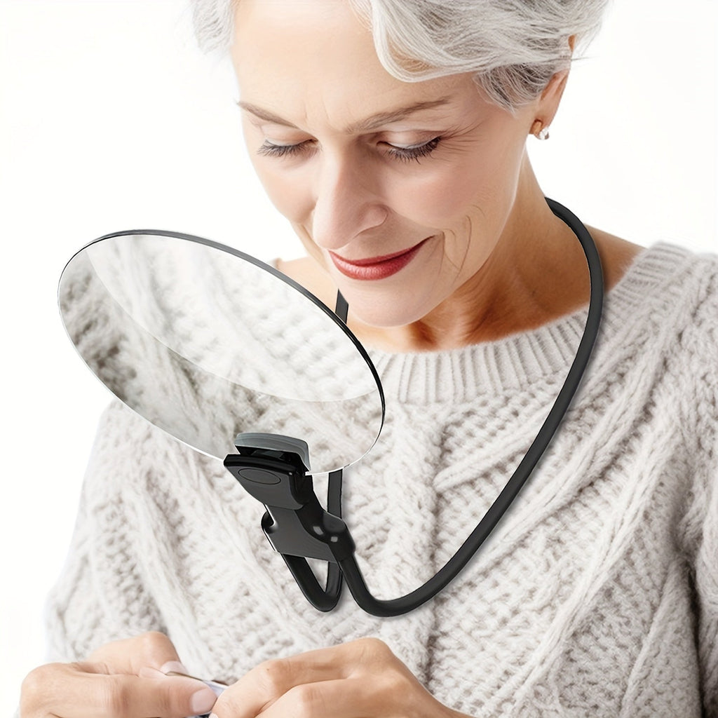 Junips | 5X Magnifying Glass Pro – Hands-Free Adjustable Neck Loupe for Seniors and People with Visual Impairment – Perfect for Reading, Sewing, Crafting, and Inspecting