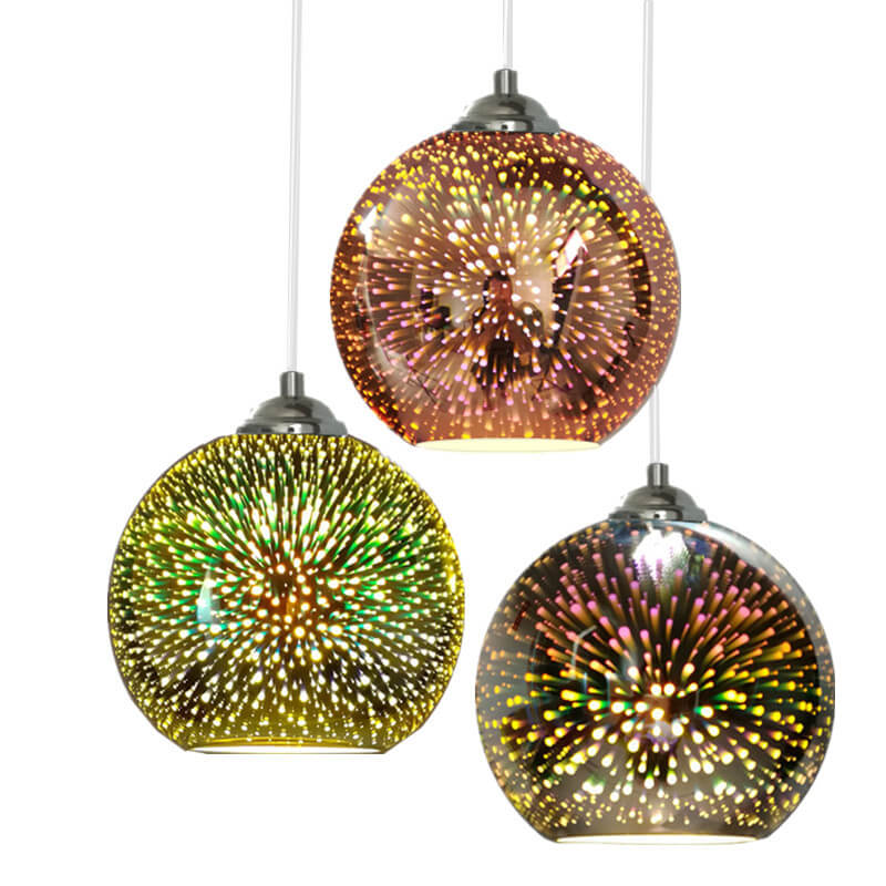 Junips | Modern creative 3D colorful firework glass 1-light dome pendant lamp