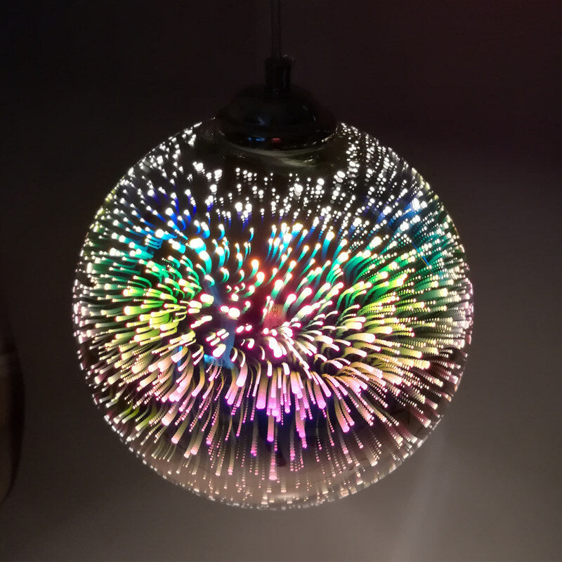 Junips | Modern creative 3D colorful firework glass 1-light dome pendant lamp