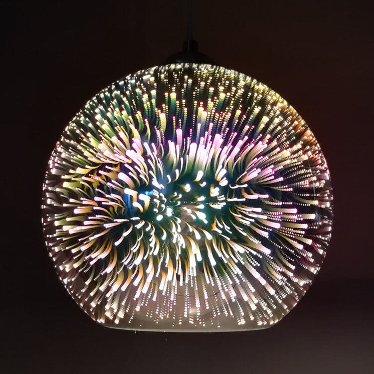 Junips | Modern creative 3D colorful firework glass 1-light dome pendant lamp