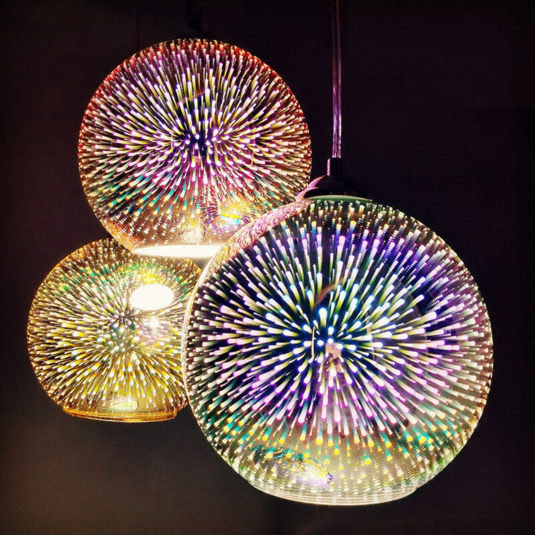 Junips | Modern creative 3D colorful firework glass 1-light dome pendant lamp