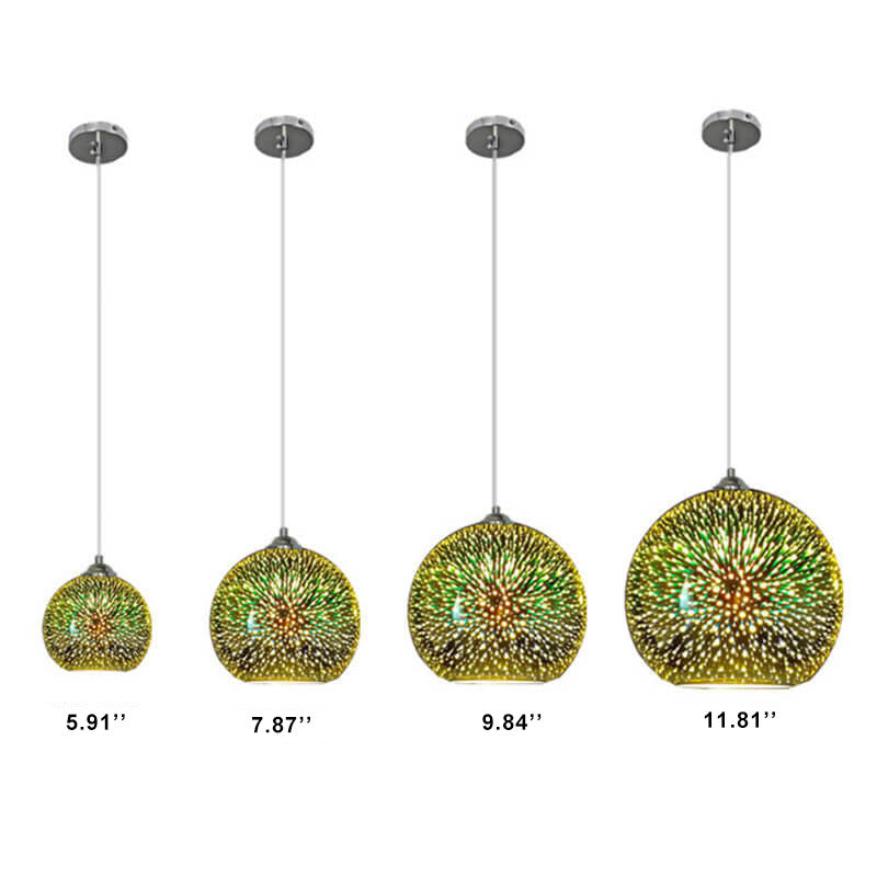 Junips | Modern creative 3D colorful firework glass 1-light dome pendant lamp