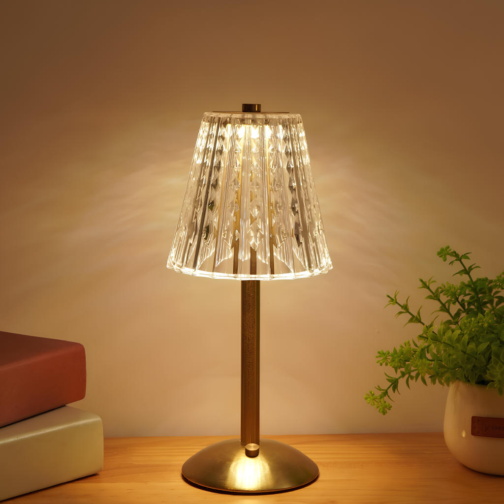 Junips | Crystal table lamp with warm light and built-in battery