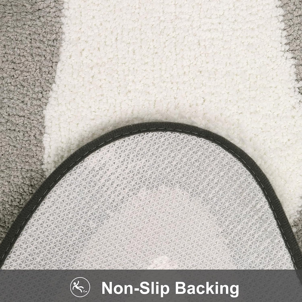 Junips | Black Gradient Bath Mats, Carpet for Bathrooms, Cute Non-Slip Irregular Carpet for Shower Room
