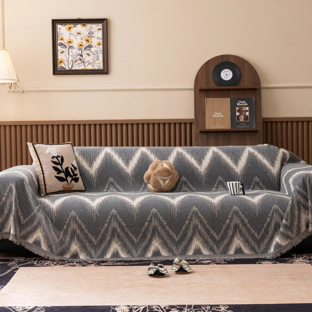 Junips | Ochre Streak Textured Sofa Cover