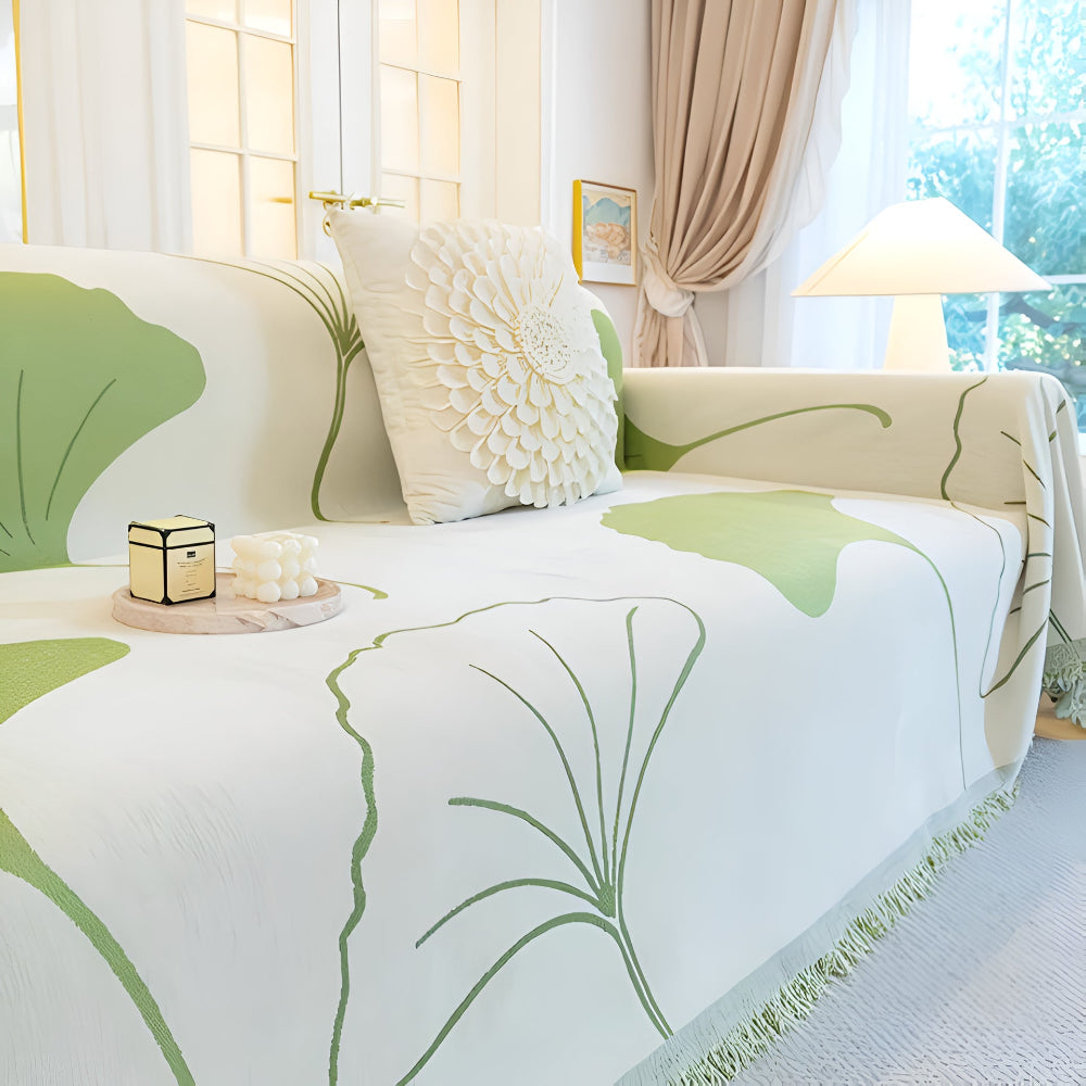 Junips | Pastoral Style Ginkgo Leaf Sofa Cover