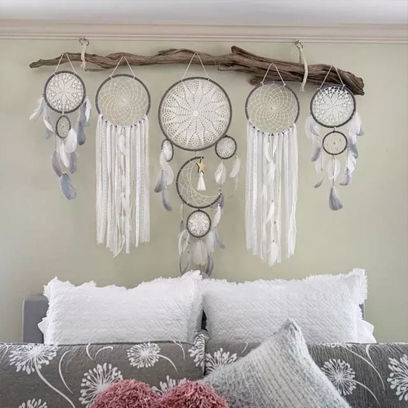Junips | Dream catcher moon and stars hang over the bed (5 pieces)