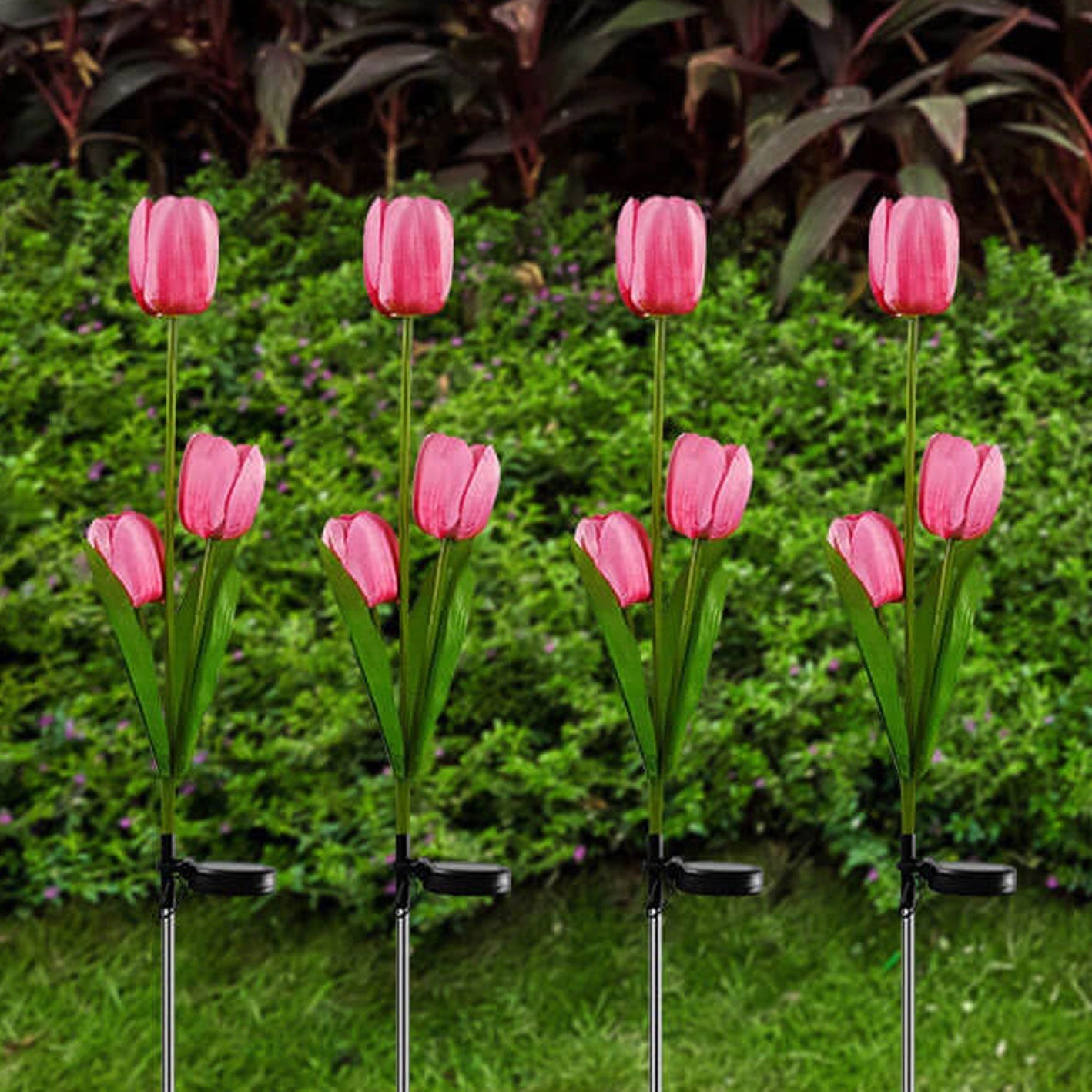Junips | Solar Tulip Lawn Light Outdoor Garden LED Tulip Flower Light Ground Stake Landscape Light