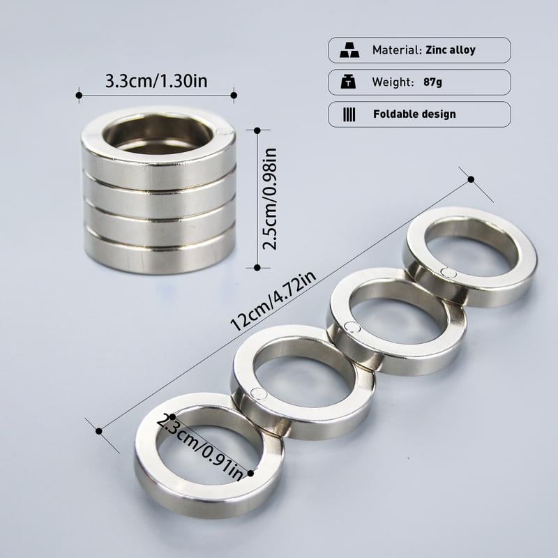 Junips | Folding Four-Finger Trigger Ring | Zinc Alloy Kinetic Tactile Module | Multi-Jointed Stress Relief Hardware | Compact EDC Folding Mechanical Ring