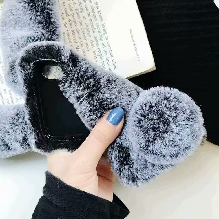 Junips | Grey Fox Hair Fur Ball Grid Design Iphone Cases