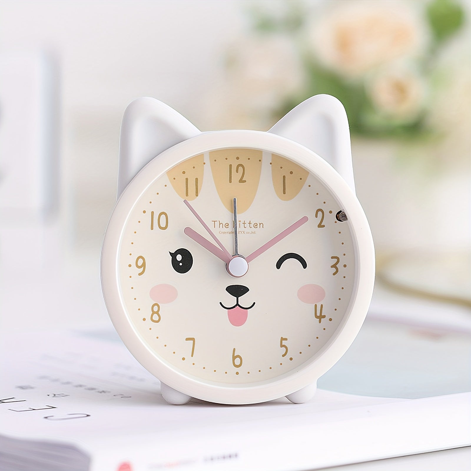 Junips | Children's Alarm Clock with Night Light – Quiet, Rabbit Pattern & Compact Design