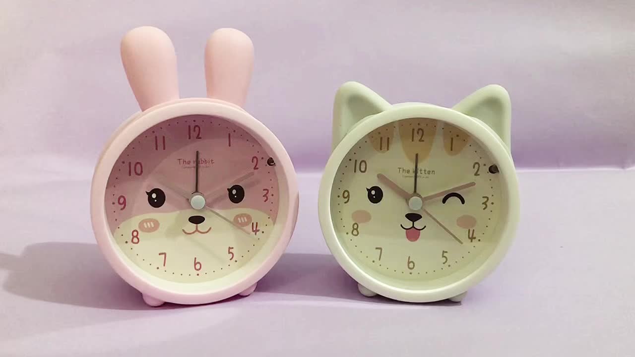 Junips | Children's Alarm Clock with Night Light – Quiet, Rabbit Pattern & Compact Design