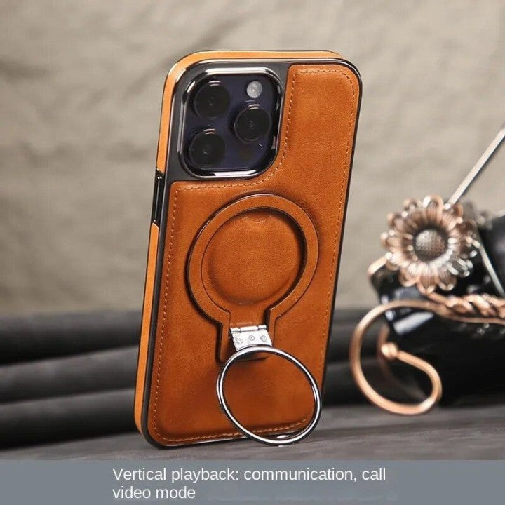 Junips | Luxury Leather Invisible Stand iPhone Case
