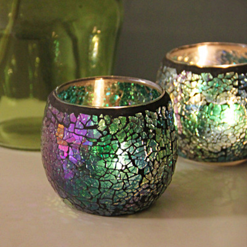 Junips | European Retro Glass Mosaic Tealight Holder